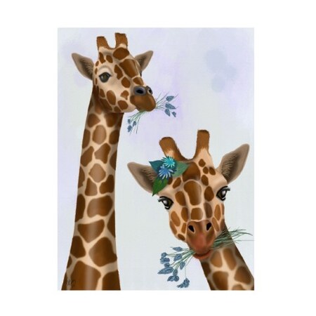 Trademark Fine Art Fab Funky 'Chewing Giraffe Duo' Canvas Art, 35x47 WAG15861-C3547GG